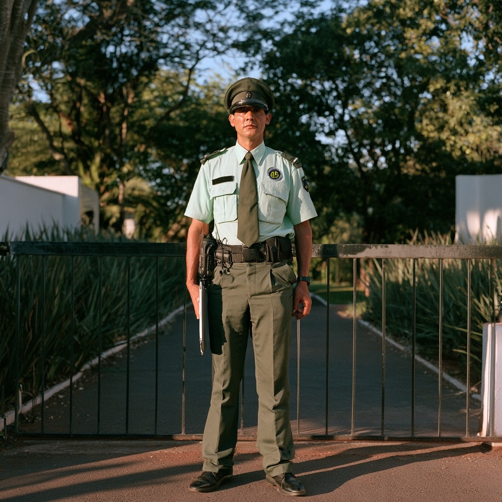 Guardia de Andromeda Security en el ingreso de un predio